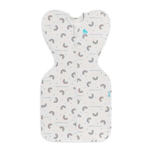 Love to Dream Swaddle Up Cotton 1.0 TOG Baby Sleep Sack, Arms Up Design, Twin Zipper, Small 8-13 lbs, Special Rainbow
