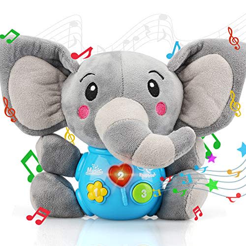 STEAM Life Baby Toys 3-6 Months Baby Boy Gifts Musical Toys Plush Elephant Infant Toys 0-6 6-12 Month Light Up Stuffed Aminal Baby Boy Toys Newborn Toys for Baby Toddler Boy Girl