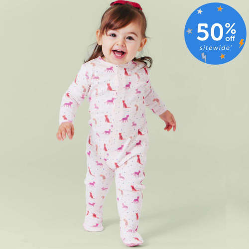 cheetah bonita organic cotton magnetic parent favorite footie – Magnetic Me
