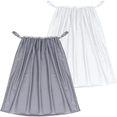 Biloban Reusable Diaper Pail Liner Bags 2 Pack for Ubbi Diaper Pail, Waterproof Larger Capacity & Washable Wet Bag for Dirty Diapers, Cloth Diaper, Laundry and Kitchen Garbage, Grey & White