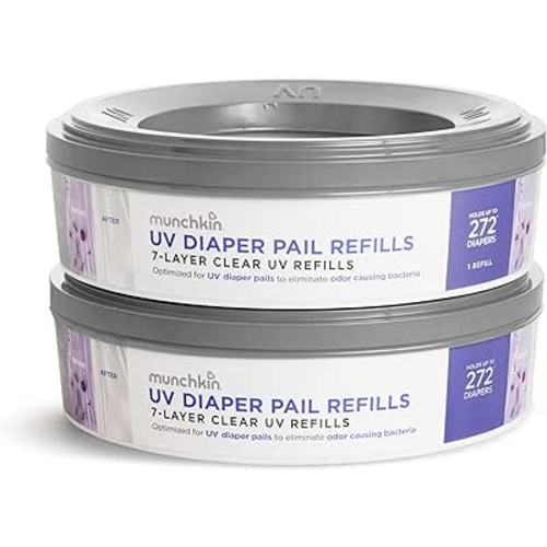 Amazon.com: Munchkin® UV Diaper Pail Refill Rings, 544 Count, 2 Pack (272 Count Each) : Baby