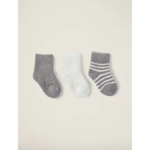 CozyChic 3 Pair Infant Sock Set | Pewter - Magpies