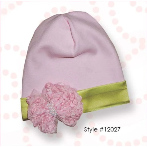 Baby Girl Beanie Hat with Silk Lining - Alli.C - Made In USA