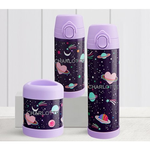 Mackenzie Rainbow Heart Galaxy Glow-in-the-Dark Water Bottles