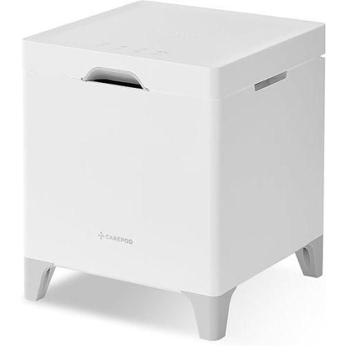 Carepod Cube Plus X50V Stainless Steel Self-Sanitizing Hybrid Cold/Warm Mist Humidifier, Easy Clean for Larger Room 4.2 liters, Only 3 Washable Parts, Diswasher-safe, Auto Shut-off