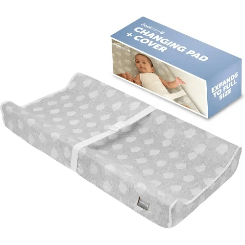 Jool Baby Changing Pad - Contoured, Waterproof & Non-Slip, Includes a Cozy, Breathable, & Washable Cover (Gray)