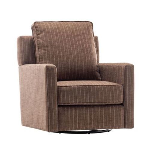 Swivel Glider Club Chair Brown/white Stripe - Wovenbyrd: Upholstered Polyester, No Assembly Required