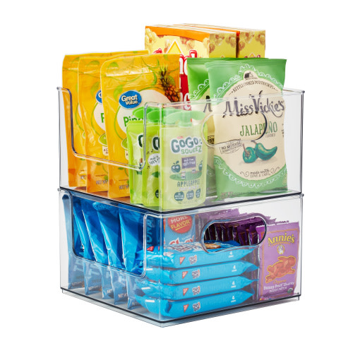 The Home Edit Open Front Bin Plastic Modular Organizer Storage System, 2 Pack, 10" x 10" x 6"