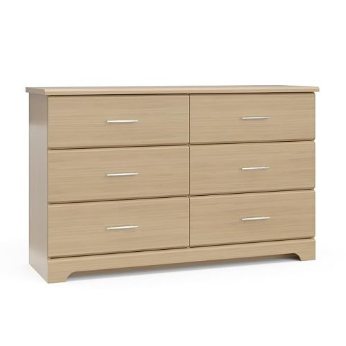 Storkcraft Brookside 6 Drawer Double Dresser (Driftwood) – GREENGUARD Gold Certified, Dresser For Nursery, 6 Drawer Dresser, Kids Dresser, Nursery Dresser Drawer Organizer, Chest of Drawers