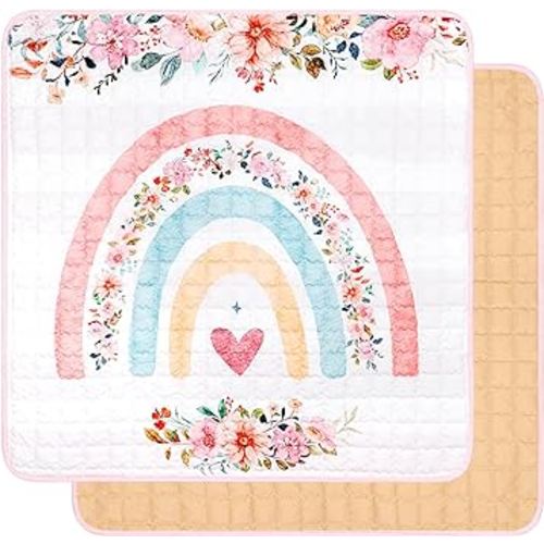 Baby Play Mat, 50x50 Thick Mat Anti-Slip Bottom, Ultra Soft Cushioning