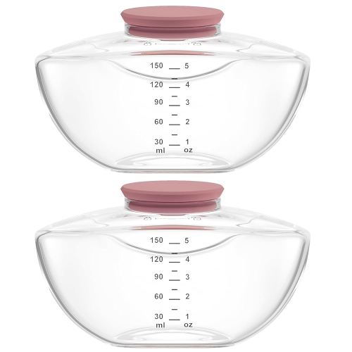 2 Pack Breastmilk Pump Storage Bottles Compatible with Momcozy Upgraded M9, Breast Milk Container, Breastfeeding Essentials, Not Original Mom Cozy Parts