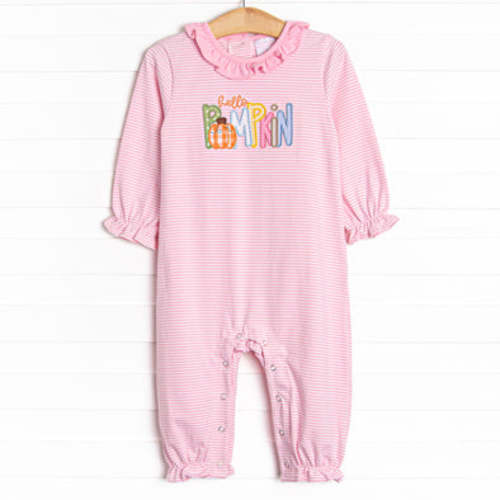Hello Pumpkin Applique Romper, Pink – Stitchy Fish