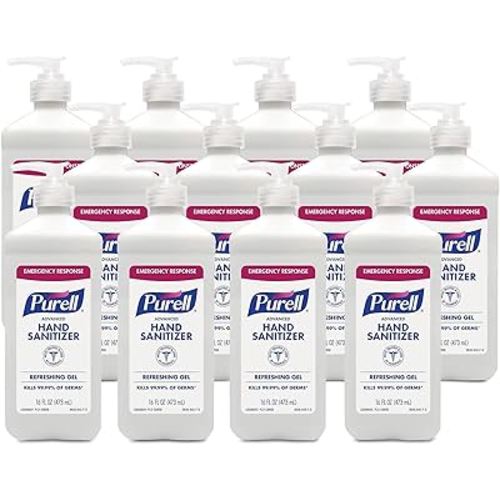 PURELL Advanced Instant Hand Sanitizer, 16 oz Pump Bottle, 12/Pack (9636-12-P)