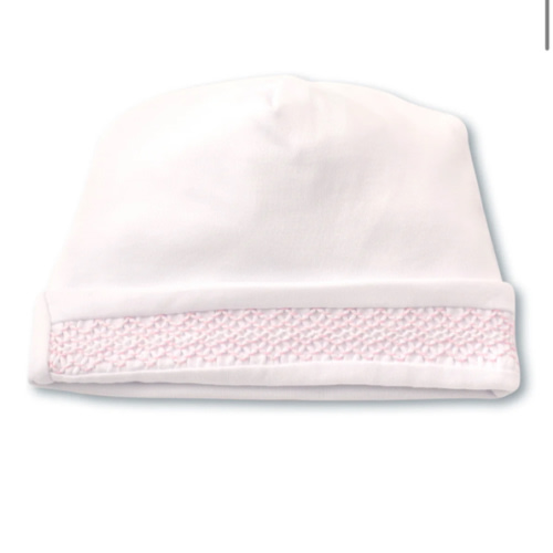 Hand Smocked CLB Charmed White/Pink Hat