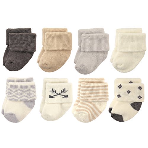 Hudson Baby Baby Girls' Cotton Rich Newborn and Terry Socks