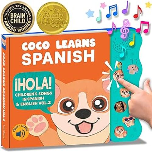 Vol. 2, Spanish Toys For Toddlers 1-3, Spanish Baby Books, Bilingual Children’s Book, Baby Books 0-6 Months In Spanish, Libros En Español Para Niños, Baby Musical Toys 6-12 Months