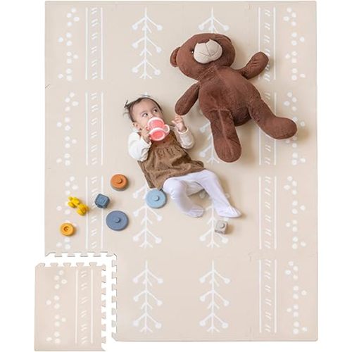 Baby Foam Tiles for Floor - Soft Play Mat Tiles for a Safe Play Area - Large Baby Mat for Floor, Perfect for Kids' Playroom