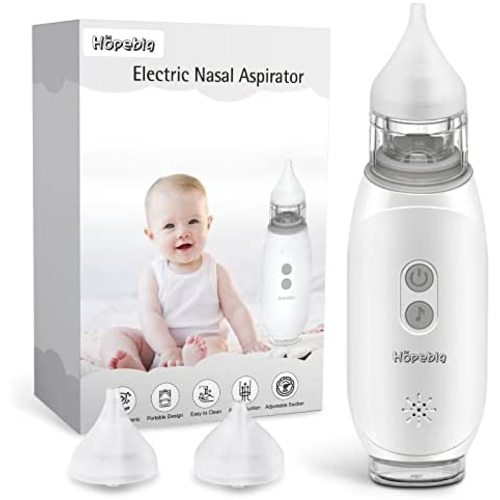 Nasal Aspirator for Baby, Electric Baby Nasal Aspirator with 2 Size of Nozzles, Baby Nose Sucker with 3 Suction Levels, Music & Light Soothing Function, Nose Snot Booger Mucus Sucker for Baby Toddlers