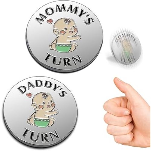 Funny Baby Gift New Parents Decision Coin,Pregnancy Gifts New Dad Mom Gifts,New Parents Gifts for Couples Halloween Thanksgiving Christmas Gift for First Time to be Moms Dads Daddy Mummy Double Sided