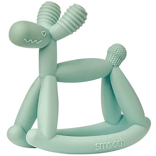Smooch Rocking Teething Toys for Babies 0-6 Months, 12, 18 - Easy to Hold Silicone Baby Teether, Soft Infant Teething Toys Provides Baby Teething Relief & Soothes Sore Gums (Mint) : Baby