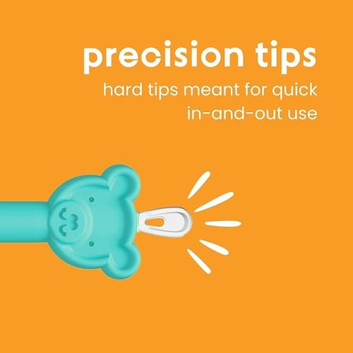 oogiebear: Baby Nose Cleaner & Ear Wax Removal Tool - Safe Booger & Earwax Removal for Newborns, Infants, Toddlers - Dual-Ended - Essential Baby Stuff, Diaper Bag Must-Have, with CASE - 1 Pack - Blue w/ Case