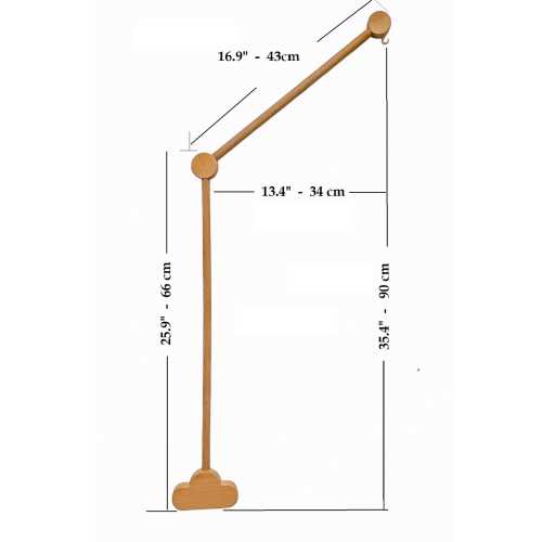 Natural Wood Baby Crib Mobile Hanger Arm: Universal Fit