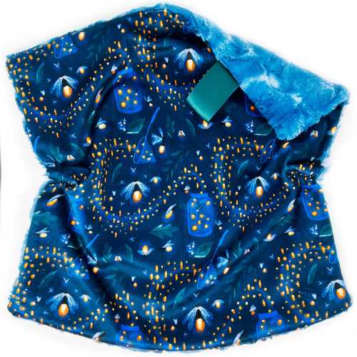 Lovey: Catching Fireflies. Minky. Lovie. Garden. Soft. Cuddly. Baby Gift. Blue. Firefly. Glowworms. Lightning Bugs. Nature.