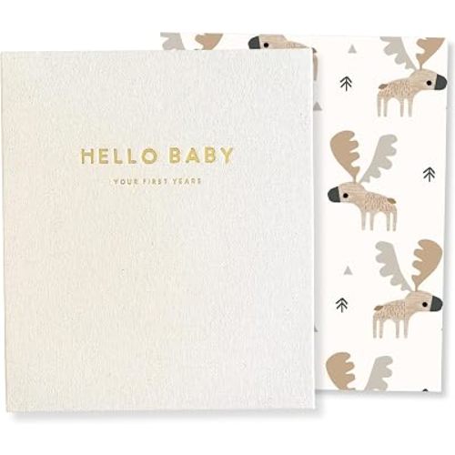 Peachly Unisex Baby Memory Book - First Year Baby Book Keepsake - Charlie