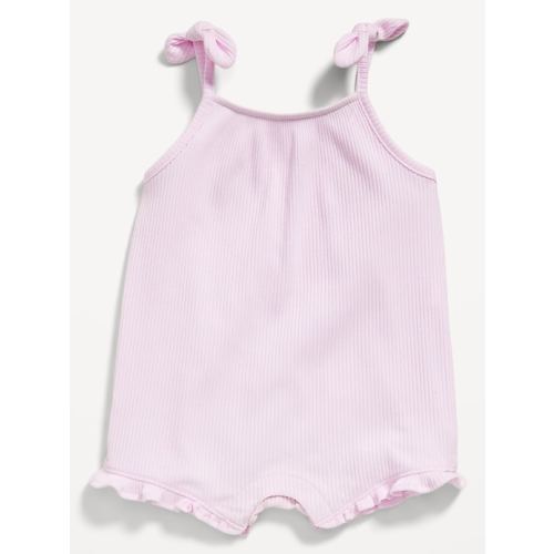 Sleeveless Tie-Knot Ribbed One-Piece Romper for Baby | Old Navy