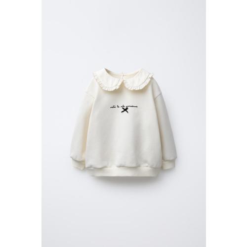 COMBINED COLLAR SWEATSHIRT - Ecru | ZARA United States