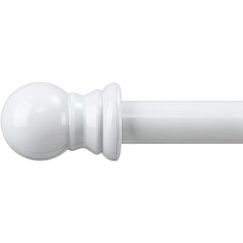 Curtain Rods for Windows 66 to 144” - 1 Inch Heavy Duty Curtain Rod Set,Adjustable Blackout Drapery Rods with Brackets for Farmhouse,Outdoor Patio -White