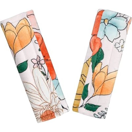Pea Pod Baby Car Seat Strap Cover 2 Pack Retro Floral Car Seat Straps Shoulder Pads, Seat Belt Cushions Pads for Infant Car Seats, Stroller, Pushchair