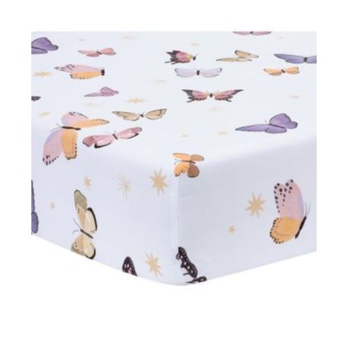 Butterfly Dreams Breathable 100% Cotton Fitted Baby Crib Sheet