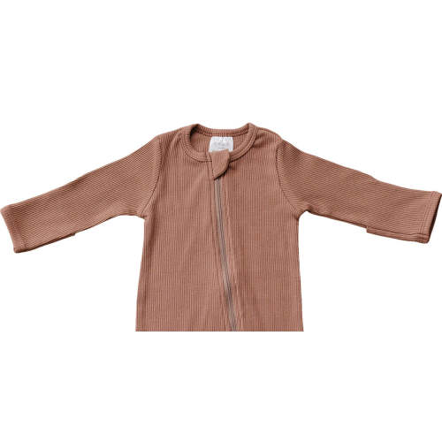 Dusty Rose Organic Cotton Ribbed Zipper
