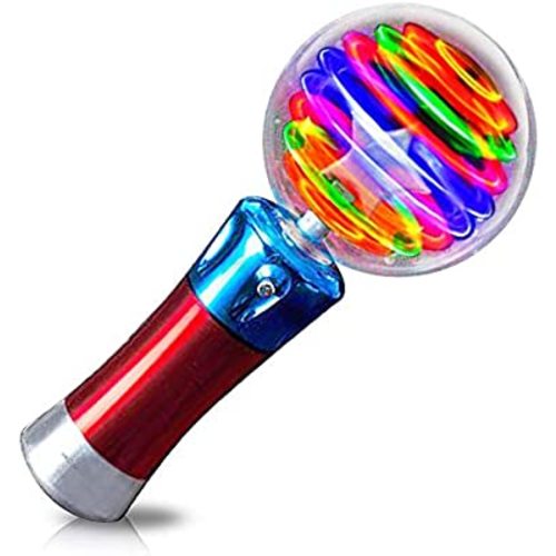 ArtCreativity Light Up Magic Ball Toy Wand for Kids - Flashing LED Wand for Boys and Girls - Thrilling Spinning Light Show - Batteries Included - Fun Gift or Birthday Party Favor - Classroom Prizes
