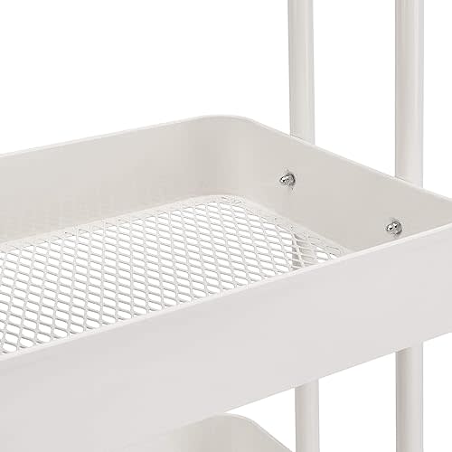 Amazon Basics 3-Tier Metal Rolling Utility or Kitchen Cart - White