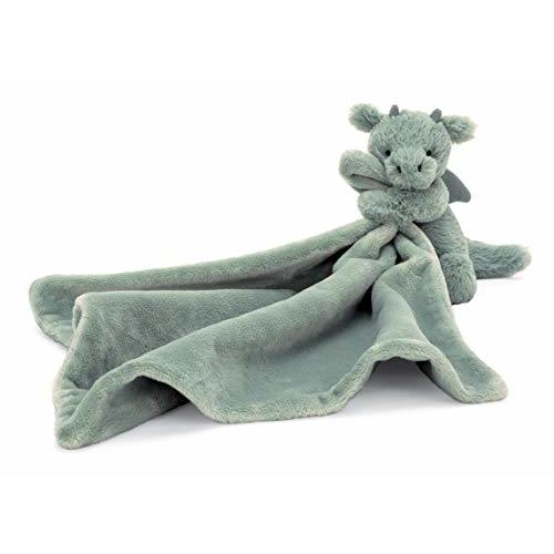 Jellycat Bashful Dragon Soother, 13.5 inches - Security Blanket & Lovey for Babies - Baby Gift