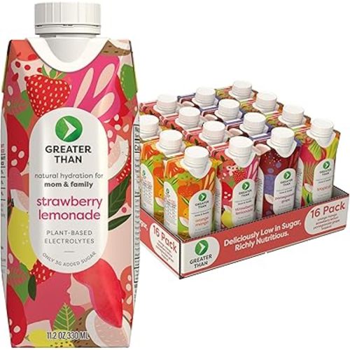 Greater Than Lactation Supplement Support, Coconut Water, Vitamins & Electrolyte Drink for Breastfeeding, Breast Milk & Immune Support, Lactation Cookies Alt, Gluten Free, Low Sugar, 16 Variety Pack