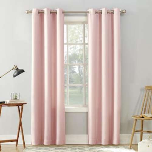 No. 918 95-in Blush Semi-sheer Grommet Single Curtain Panel 53161 at Lowes.com