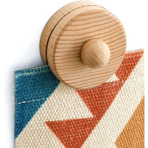 Tapestry Wall Hangers Clips 4 Pack - Quilt Hanger for Wall for Display, Quilt Rack - Rug Hangers for Walls, Round Clamps for Blankets and Other Textile (Natural)