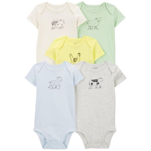 Baby Carter's Farm Animals Bodysuits 5-Pack