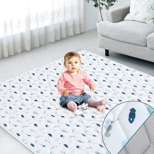 Biloban- Spring Spirit Baby Play Mat | Playpen Mat - Thicker Puff Tummy Time Activity Mat For Infant & Toddler-pink Horse 50*50