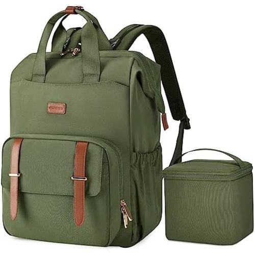 mommore Breast Pump Backpack for Spectra S1,S2 Medela Diaper Bag Backpack for Working Moms with 15.6 inch Laptop Sleeve, Green