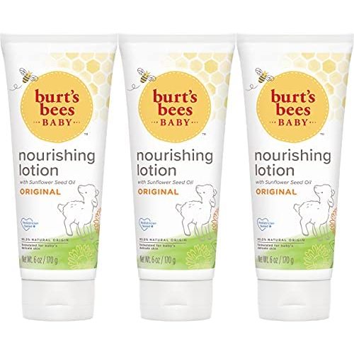 Burt's Bees Baby Nourishing Lotion, Original Scent Baby Lotion - 6 Ounce Tube - Pack of 3