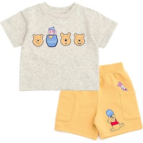 Disney T-Shirt and Shorts Outfit Set Newborn to Little Kid Sizes (0-3 Months - 5)