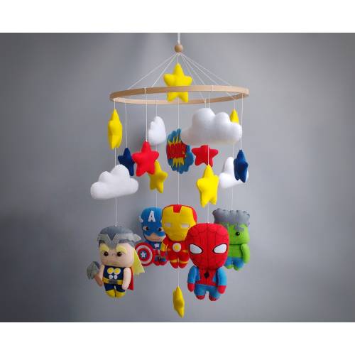Superhero Baby Mobile - Baby Mobile Boy - Superhero Nursery Decor - Baby Mobile Boy