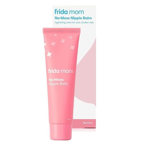 Frida Mom Nipple Cream, No-Mess Nipple Balm Moisturizer for Hydration, Gentle for Baby & Mom, 1.5fl oz - No Mess Nipple Balm