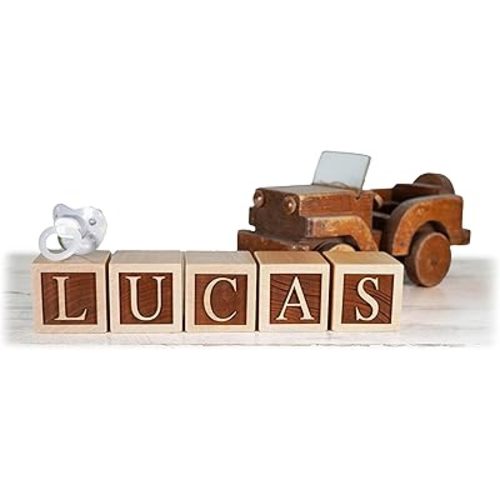 Personalized Nursery Name Block Letters - Custom Wooden Name Blocks for Vintage Nursery Decor/Custom Gift New mom boy Girl New mom Baby Shower