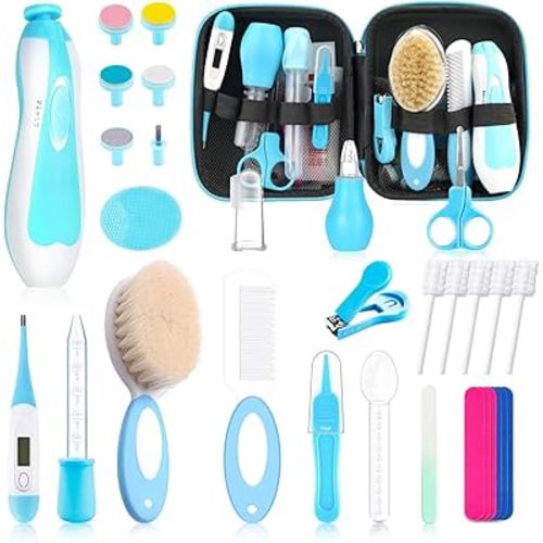 Baby Healthcare and Grooming Kit for Newborn Kids, 31PCS Upgraded Safety Baby Care Kit, Newborn Nursery Health Care Set, Baby Electric Nail Filer Kit, Infant Baby Care Products