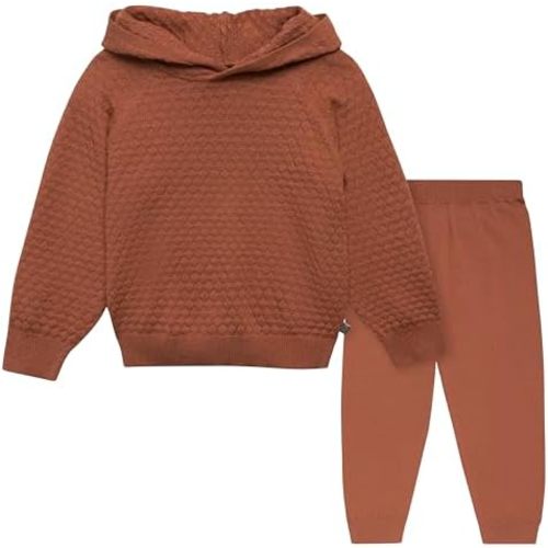 Modern Moments by Gerber Girls' Baby and Toddler Honey Comb Sweater Knit Top and Pant Set